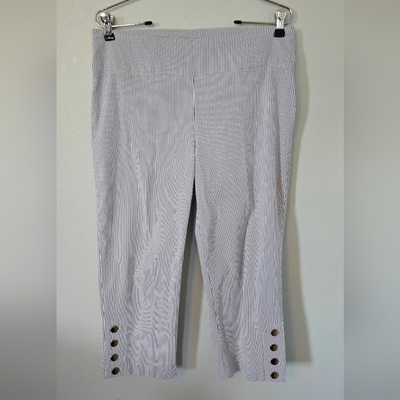 Zac & Rachel Cropped Striped Pants Size 12 - Picture 1 of 6